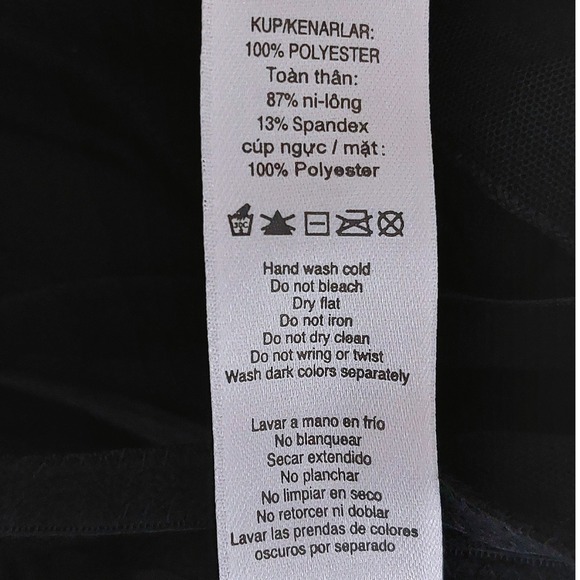 La Senza Black Sparkly Mesh Babydoll Lingerie with Garters Size S EUC - Picture 12 of 12